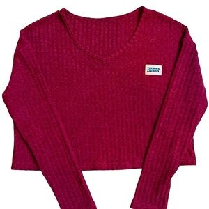 Best Artic Red Long Sleeve Crop Top - New
